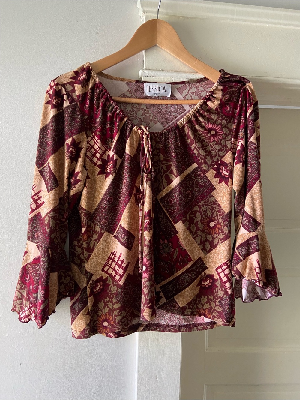 Y2K Bohemian Peasant Top